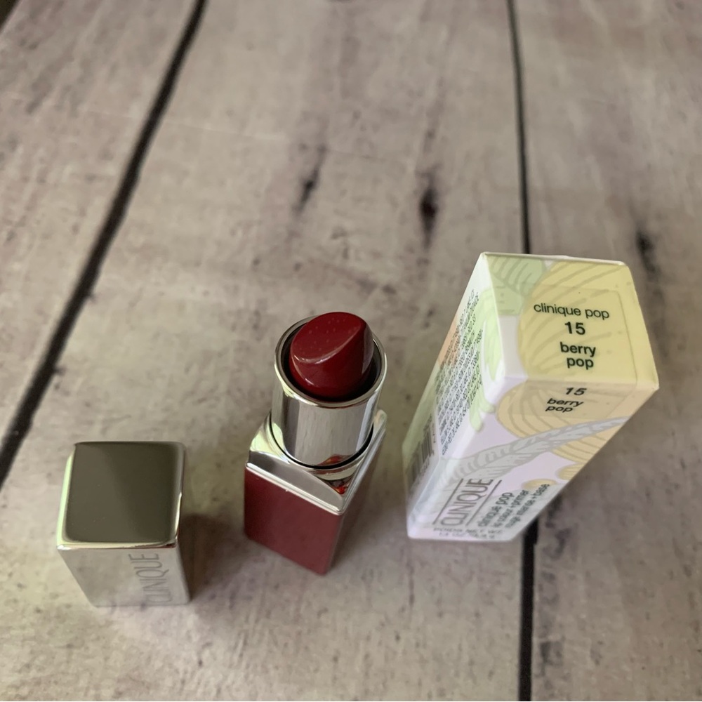 New Clinique Pop Lip Colour + Primer lipstick  15 Berry Pop 0.13 Oz. - Picture 2 of 2